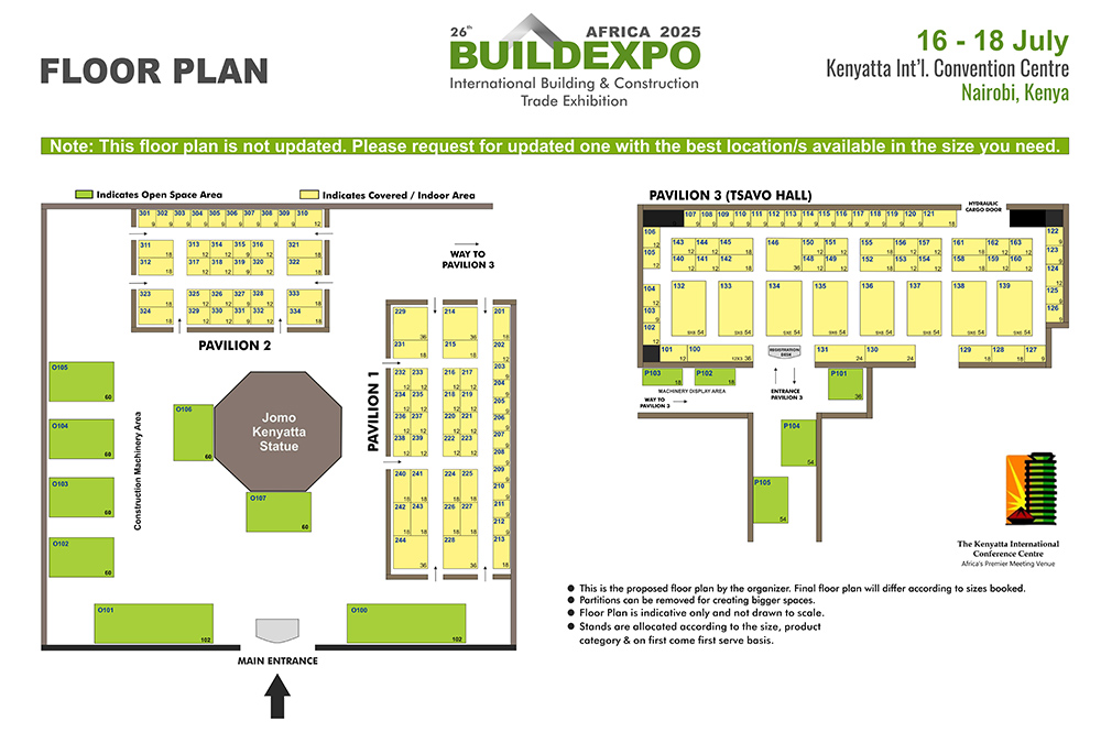 Floor Plan for Construction Trade Show Buildexpo Kenya 2021